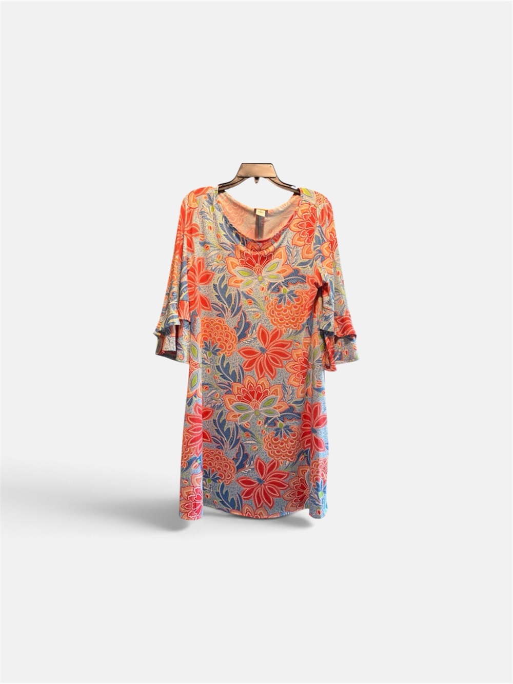 Floral Orange & Blue Women's Dress
